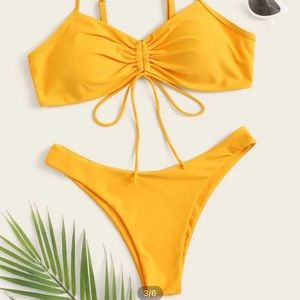 Yellow bikini set with cheeky bottoms